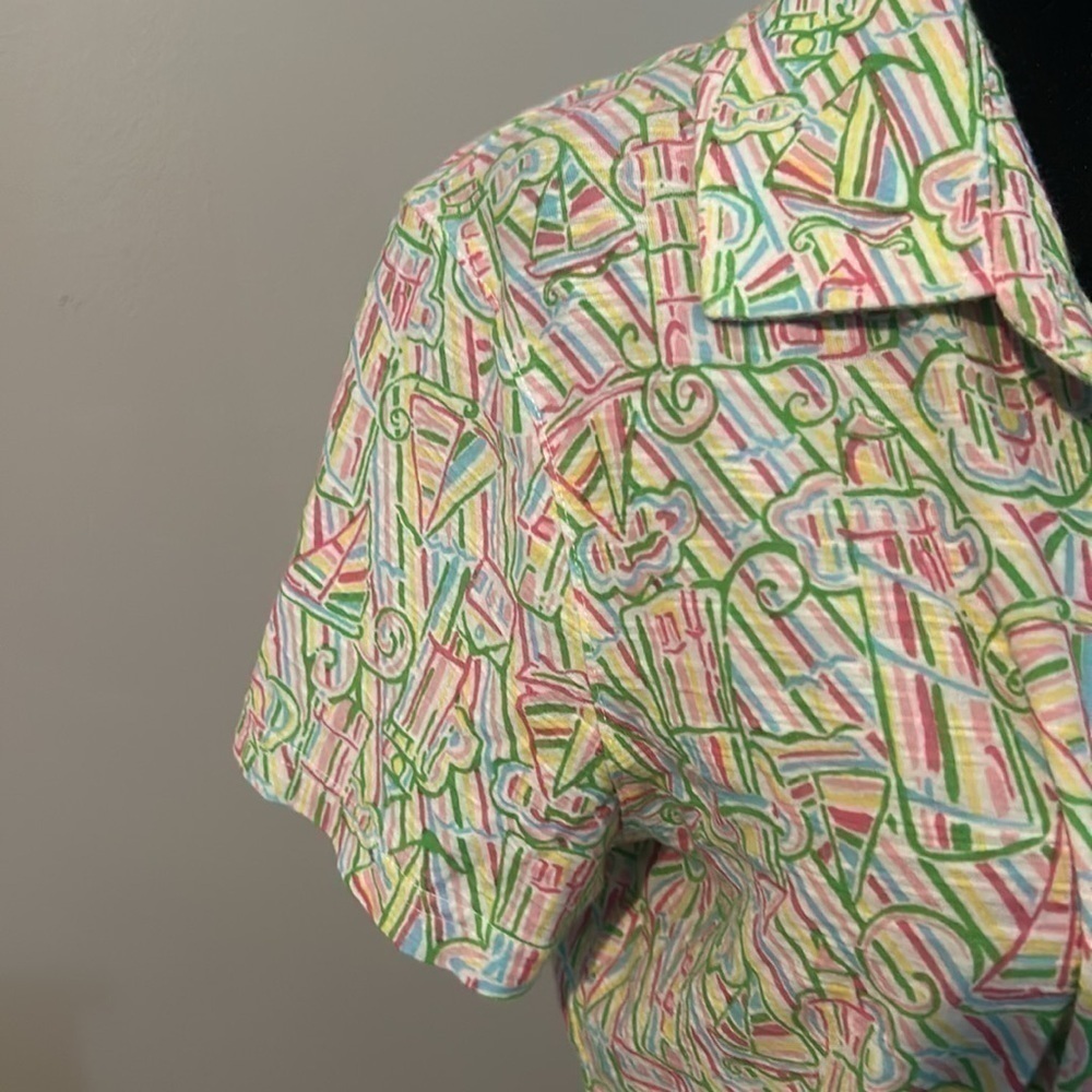 Lily Pulitzer large 3/4 button down  F - Picture 5 of 8